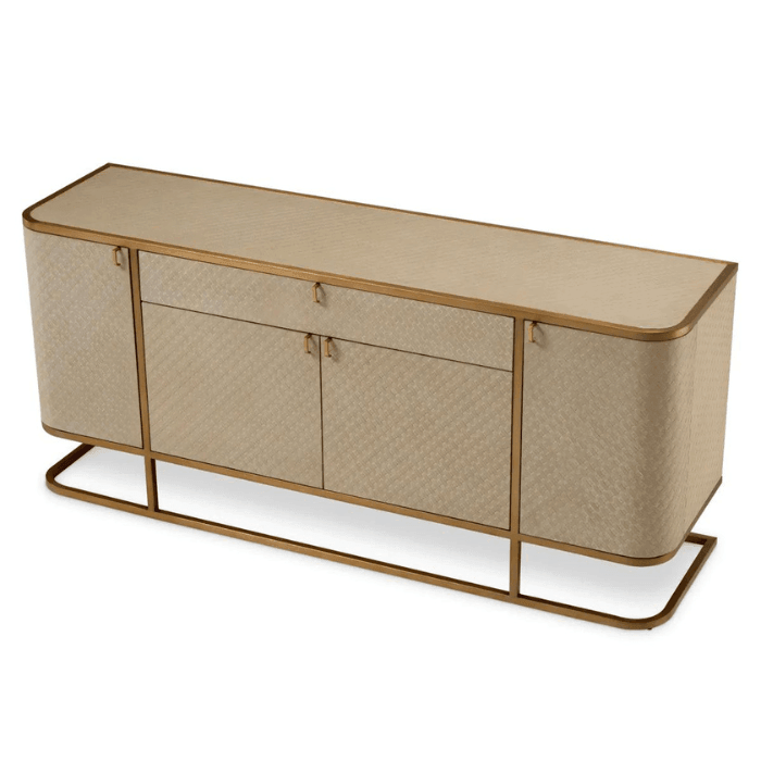 Napa Valley wood cabinet with brass legs