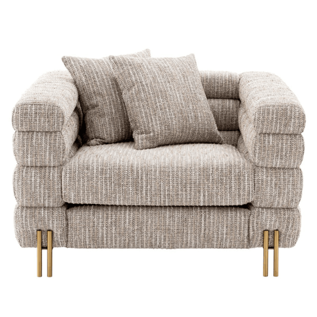 York szövet fotel sárgaréz lábakkal