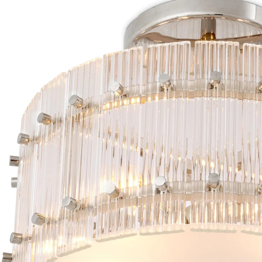 Ruby Round Glass Ceiling Lamp