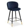 Volante velvet low bar stool