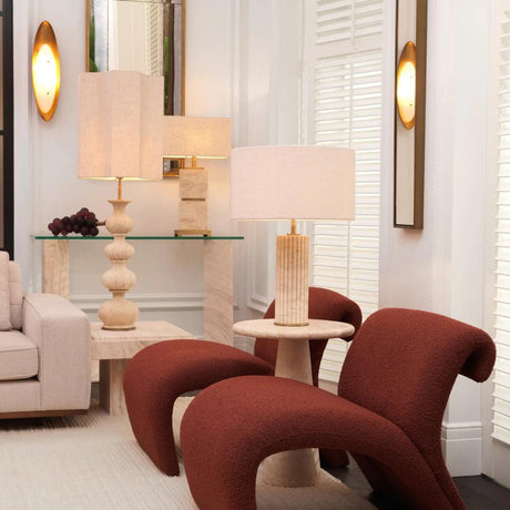 Newton limestone table lamp 70.5cm