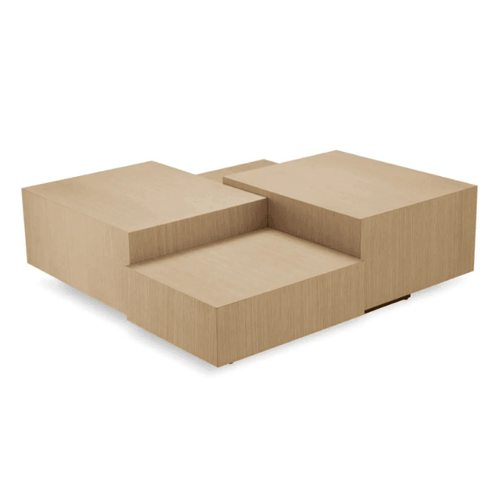 Nerone wooden coffee table with bronze legs