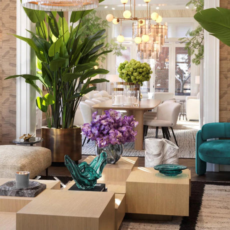 Nerone wooden coffee table with bronze legs