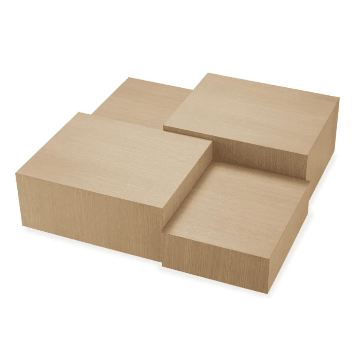 Nerone wooden coffee table with bronze legs