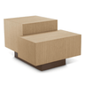 Nerone wooden side table with bronze legs