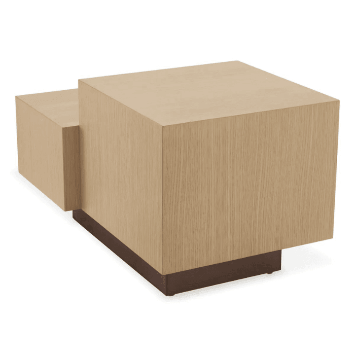Nerone wooden side table with bronze legs