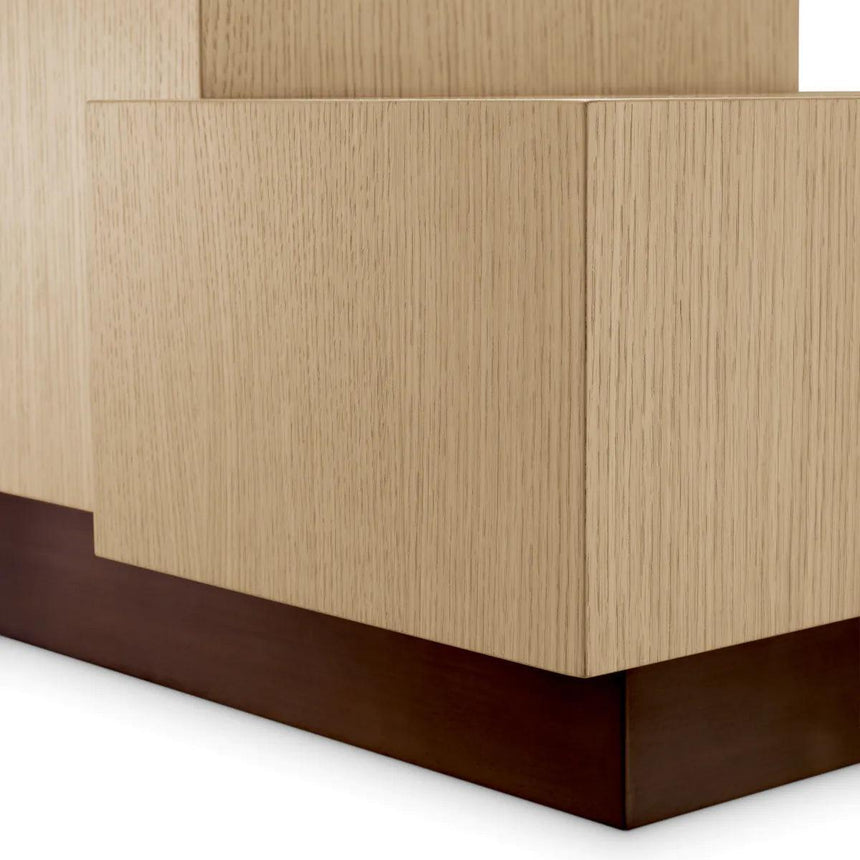 Nerone wooden side table with bronze legs