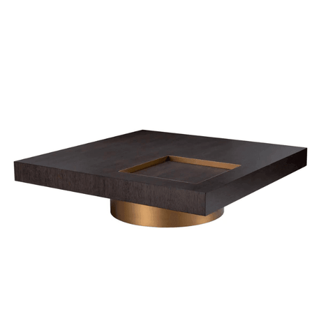 Otus wooden coffee table with brass legs 110x110