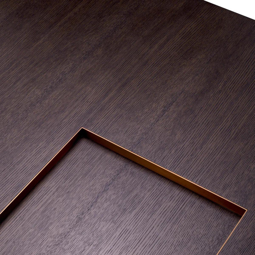 Otus wooden coffee table with brass legs 110x110