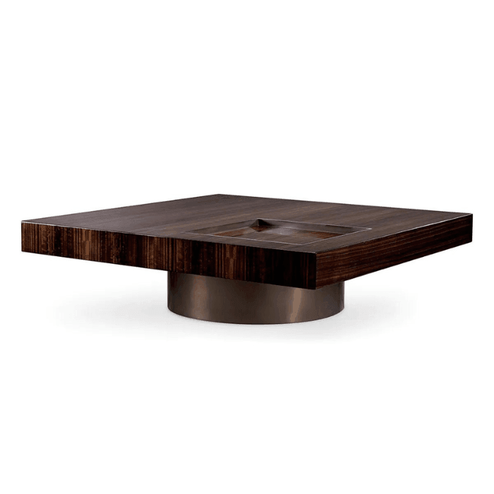 Otus wooden coffee table with bronze legs 110x110