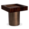 Otus wooden side table with bronze legs 50x50