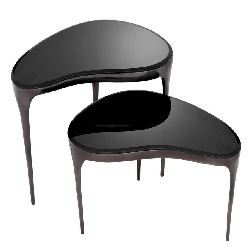 Zena smoked glass side table set