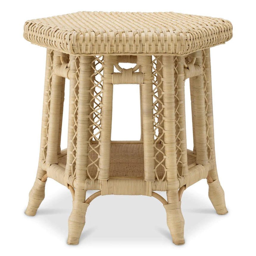 Saba rattan lerakóasztal 60x52