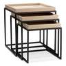 Léonard textile leather storage table set