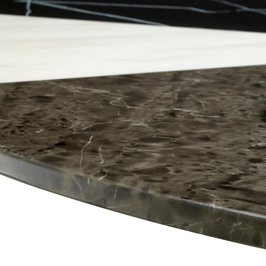 Tricolori marble-effect dining table
