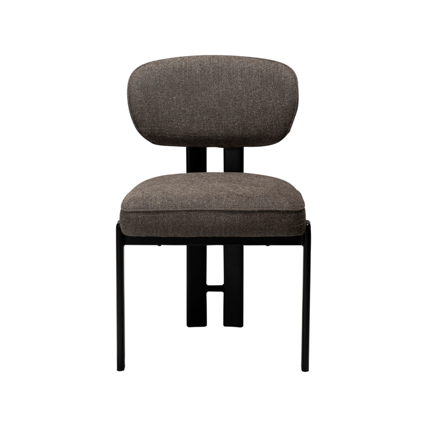 Glam bouclé chair with antique legs