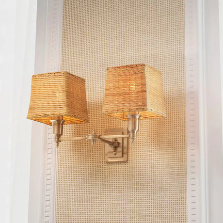 Lexington Double rattan falilámpa