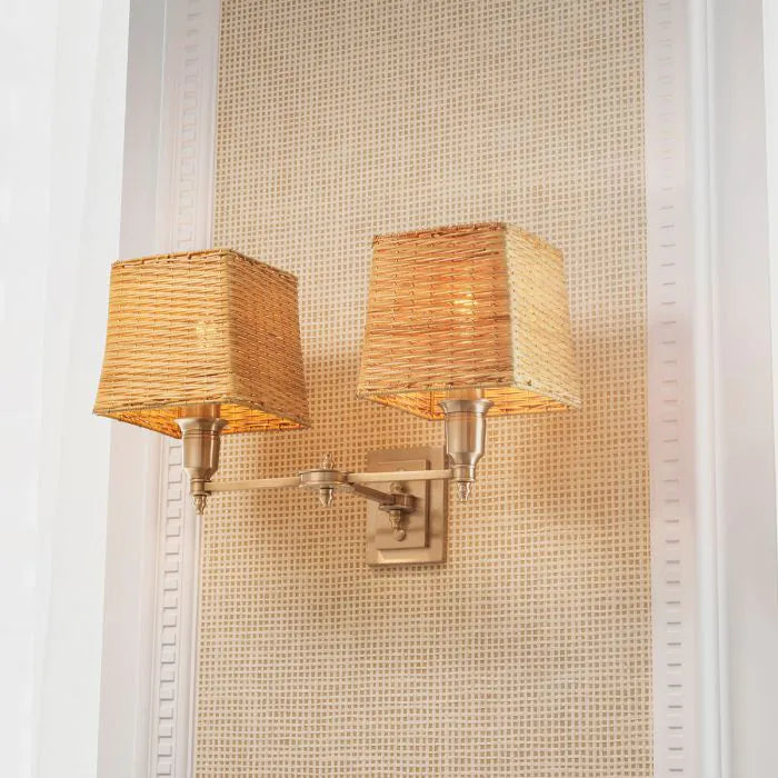 Lexington Double rattan falilámpa