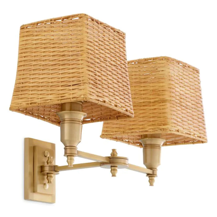 Lexington Double rattan falilámpa