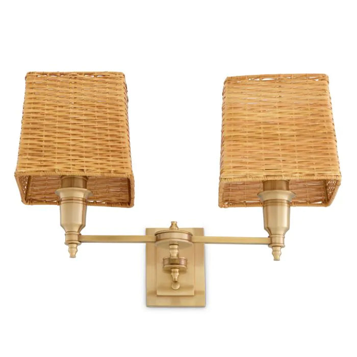 Lexington Double rattan falilámpa