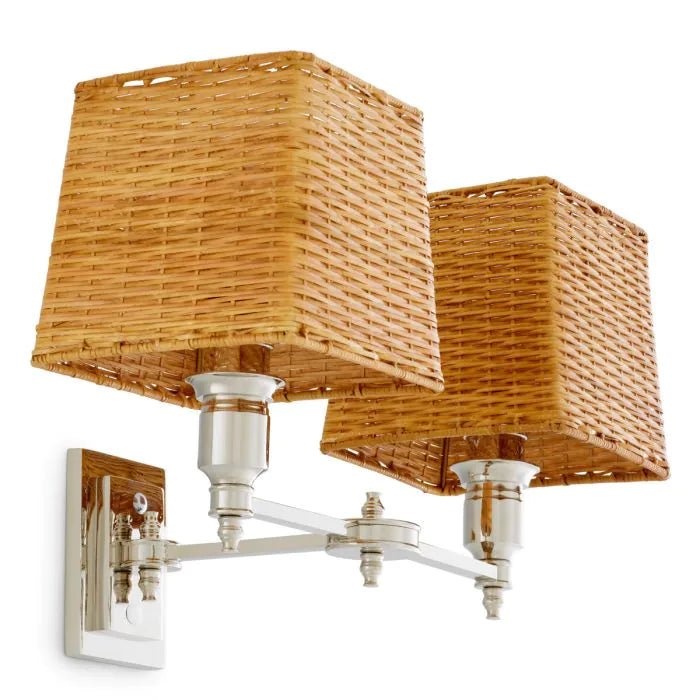 Lexington Double rattan falilámpa