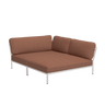 LEVEL COZY jobbos szövet sarokkanapé fehér lábbal - Dutch Home