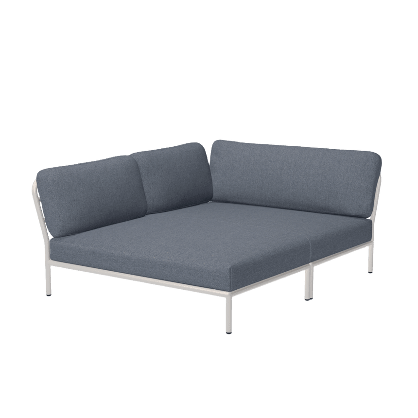 LEVEL COZY balos szövet sarokkanapé fehér lábbal - Dutch Home