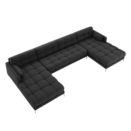 Mamaia U alakú szövet kanapé arany lábbal 383x185