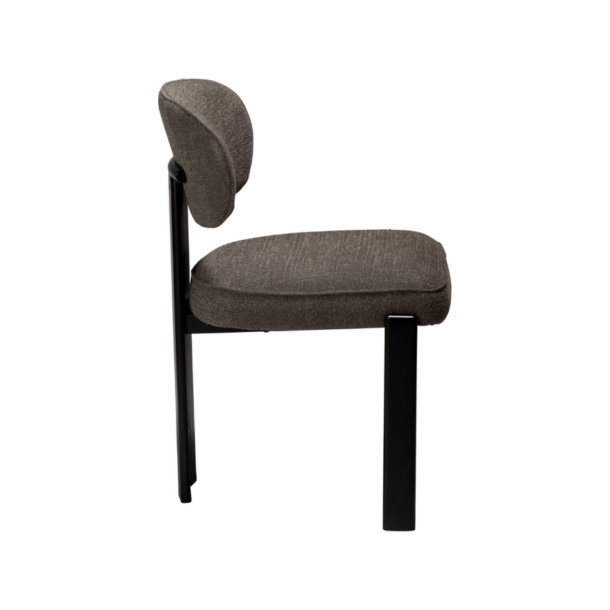 Glam bouclé chair with antique legs