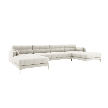 Mamaia U alakú szövet kanapé arany lábbal 383x185