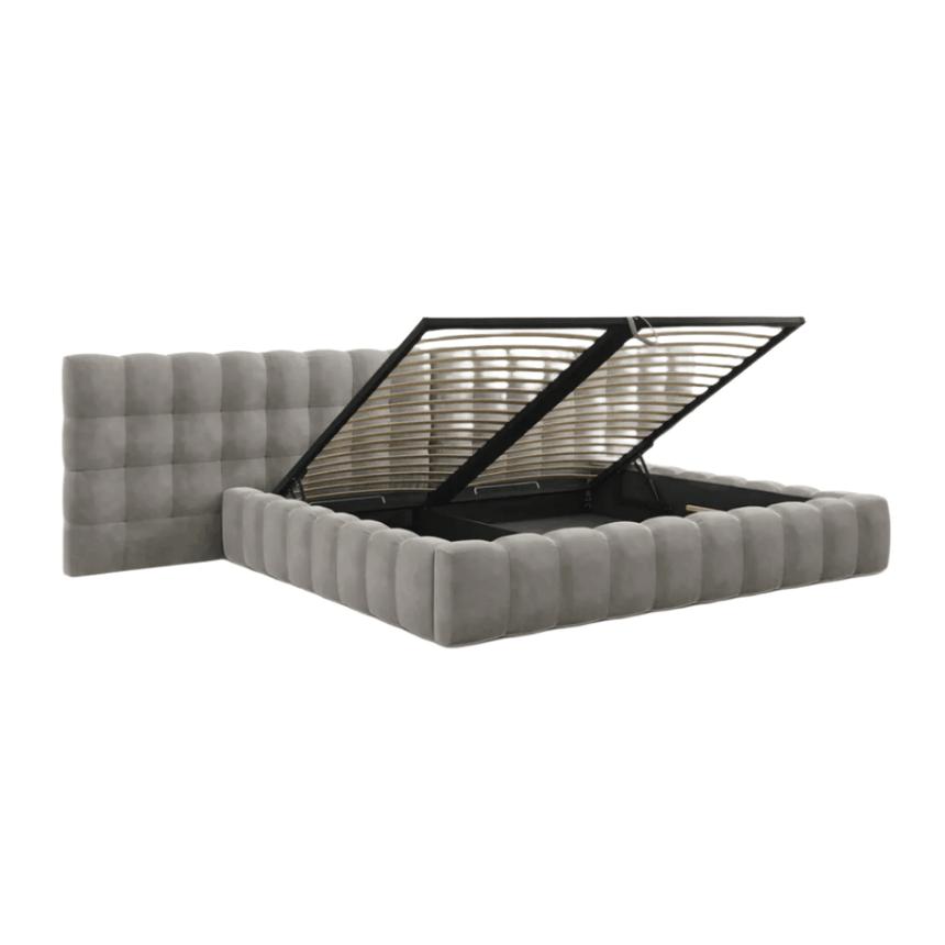 Mamaia wide velvet bed frame 200x200