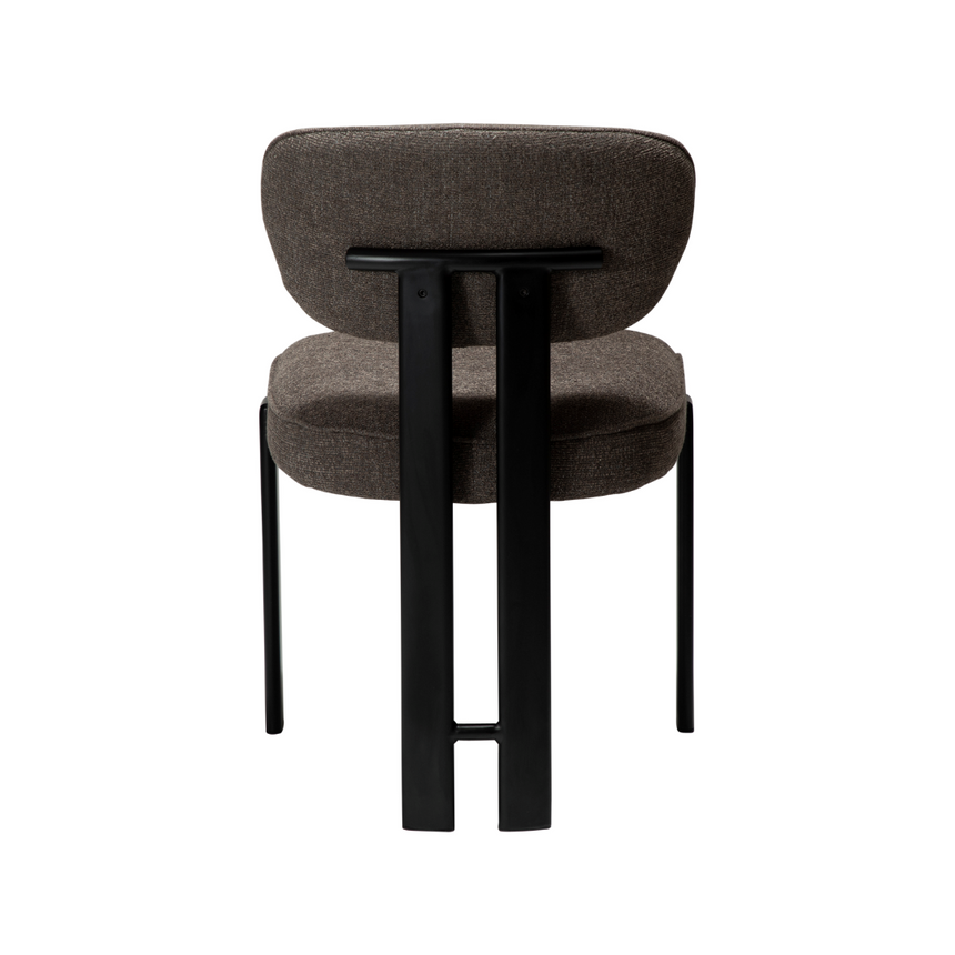 Glam bouclé chair with antique legs
