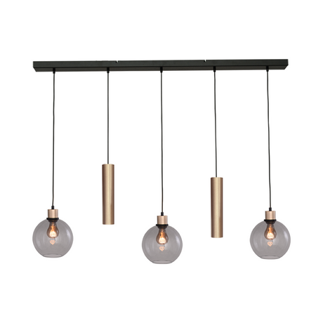 Lava 3-bulb dark gray glass pendant lamp