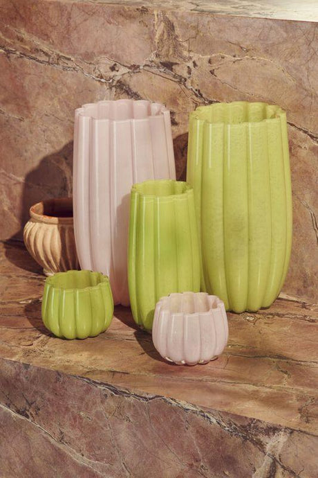 Melon glass candle holder