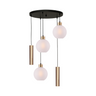 Lava 3-bulb dark gray glass pendant lamp