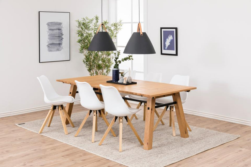 Dima textile leather chair with natural legs