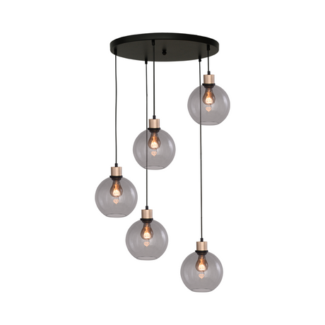 Lava 3-bulb dark gray glass pendant lamp