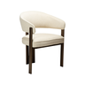 Glam bouclé chair with antique legs