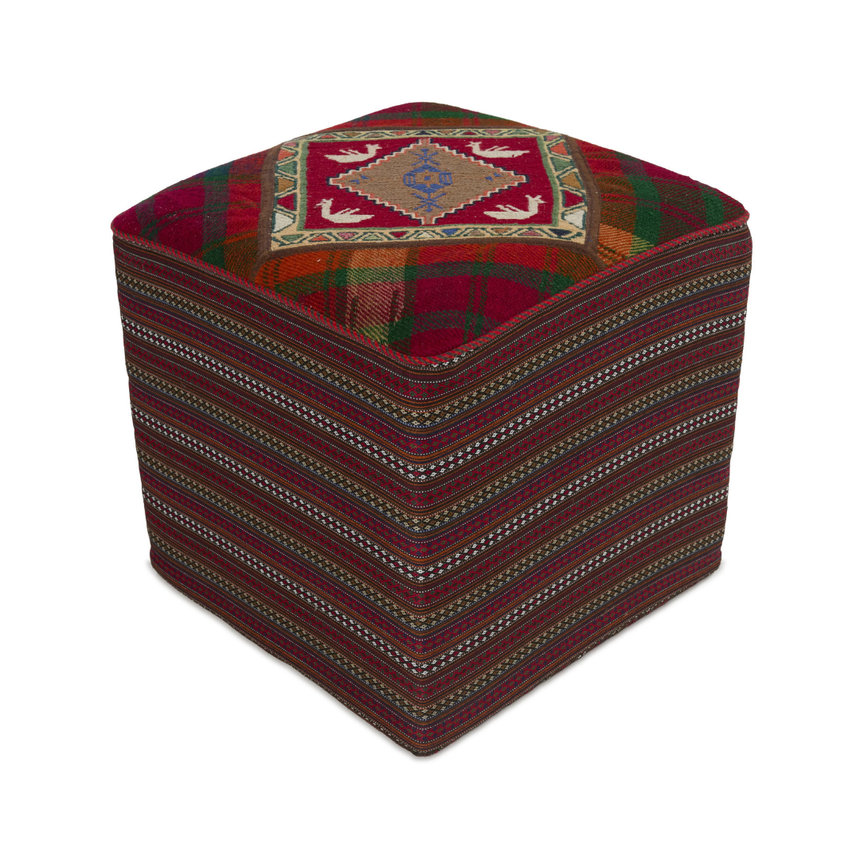 Kelim 3 gyapjú puff 50x50