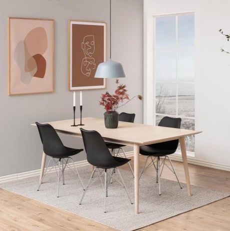 Eris textile leather chair with chrome legs