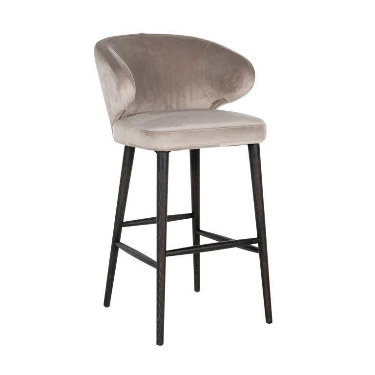 Indigo velvet bar stool
