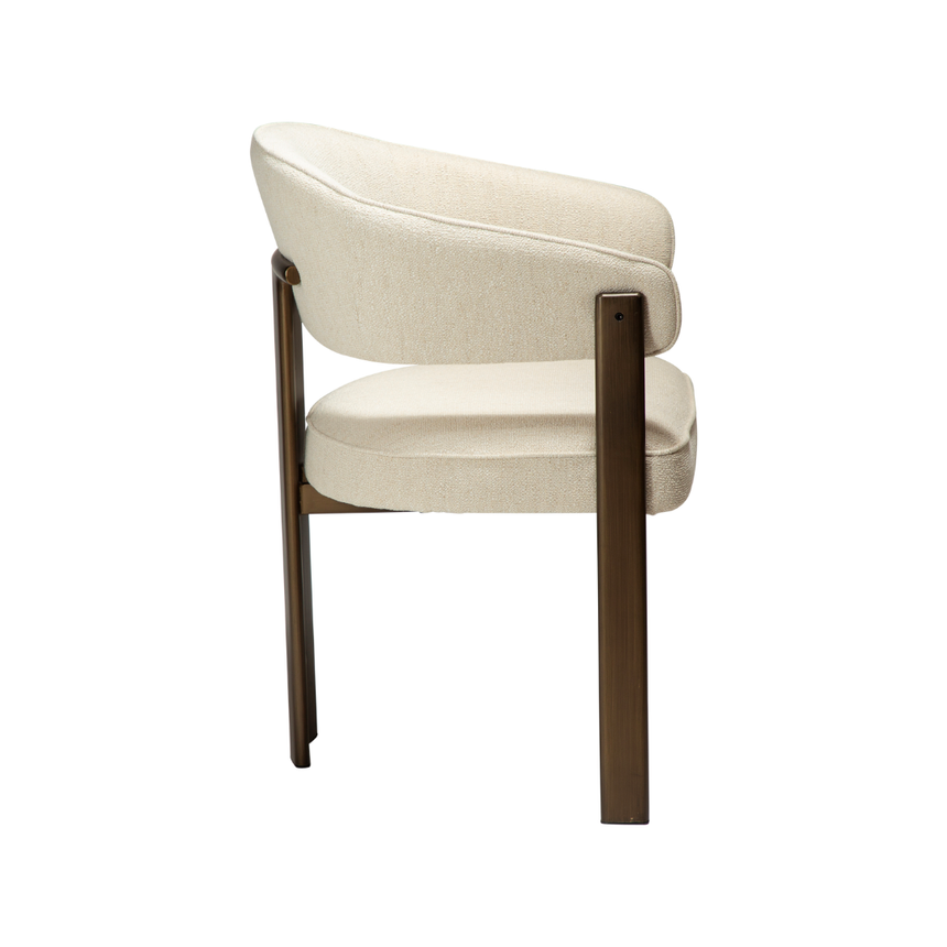 Glam bouclé chair with antique legs
