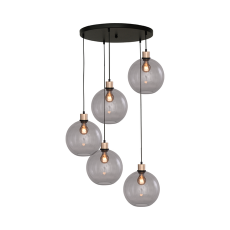 Lava 3-bulb dark gray glass pendant lamp
