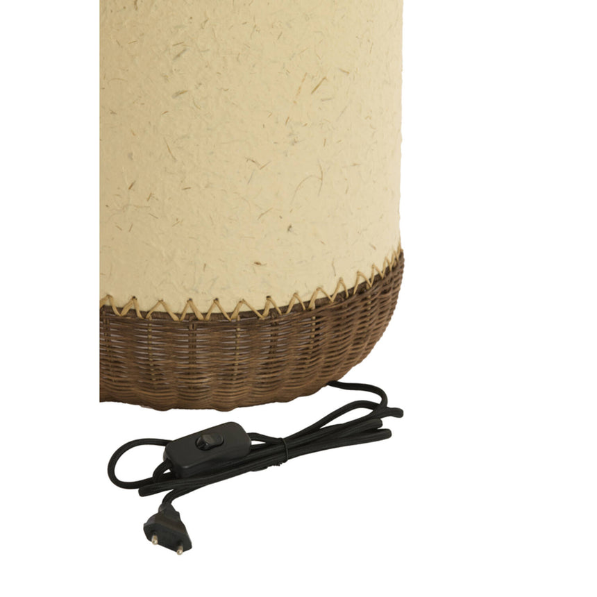 Tio dekoratív asztali lámpa – Nagy méretű gomba forma, papír és rattan