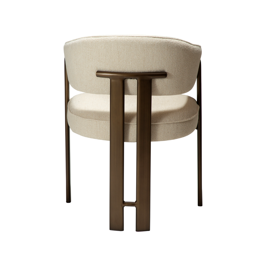 Glam bouclé chair with antique legs