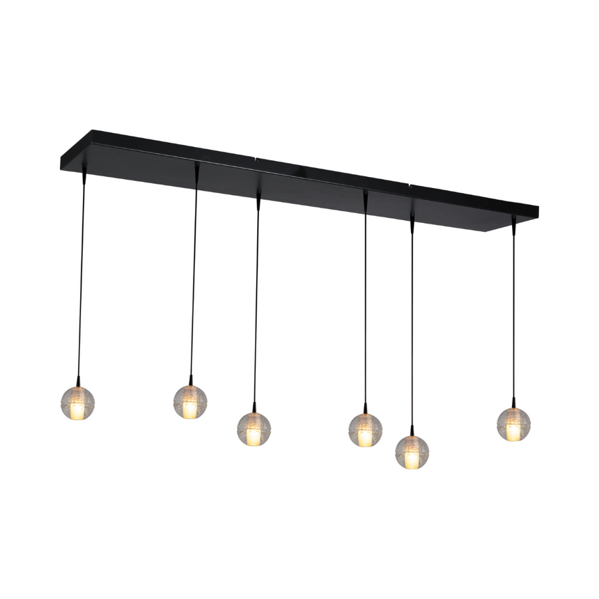 Bubbles 6-bulb glass pendant lamp