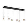 Bubbles 6-bulb glass pendant lamp