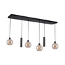 Lava 3-bulb dark gray glass pendant lamp