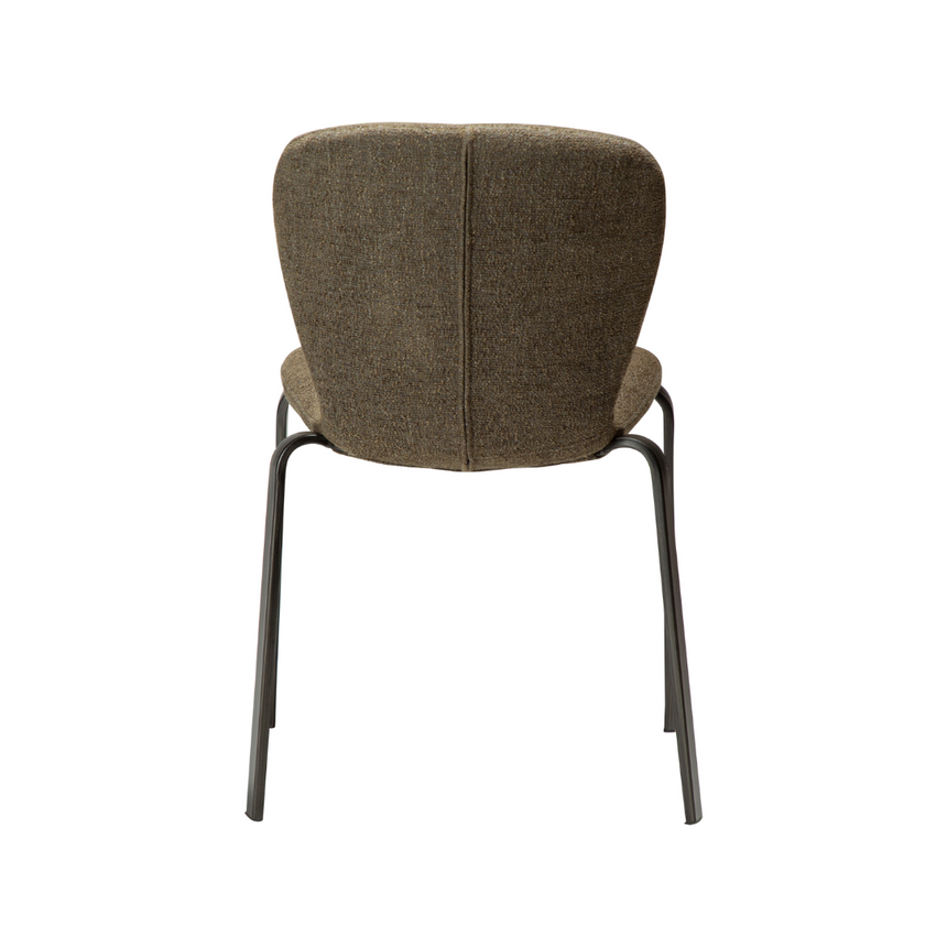 Glam bouclé chair with antique legs