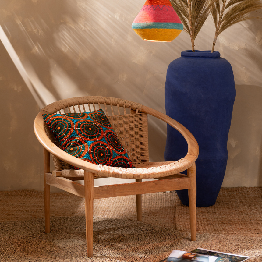 Round rattan fotel